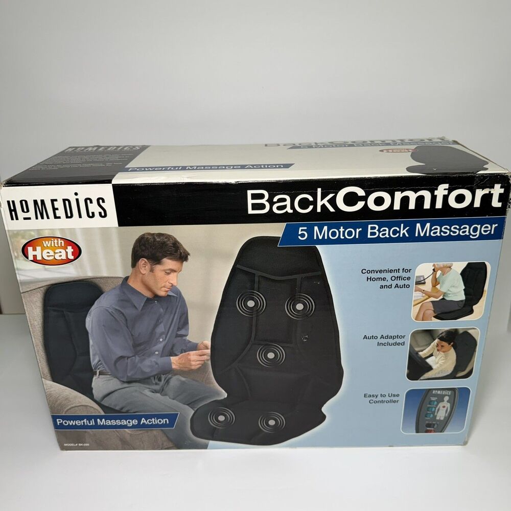 Homedics Back Comfort 5 Motor Heated Massager BK-250 Open Box/ Never Used Relax